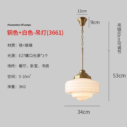 Modern gold lustre pendant light tiered glass shade kitchen fixture