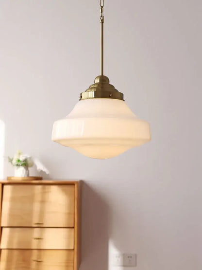 Modern gold lustre pendant light tiered glass shade kitchen fixture
