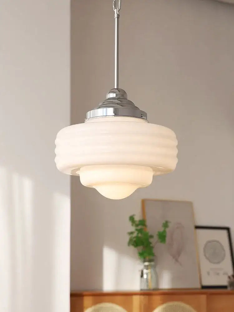 Modern gold lustre pendant light tiered glass shade kitchen fixture