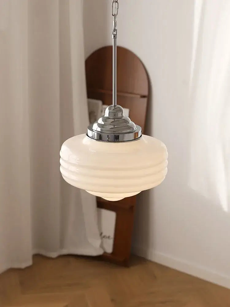Modern gold lustre pendant light tiered glass shade kitchen fixture
