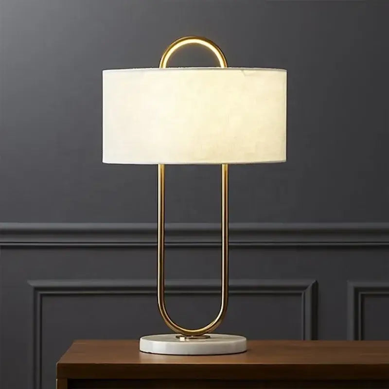 Modern gold luxury led table lamp bedroom marble base