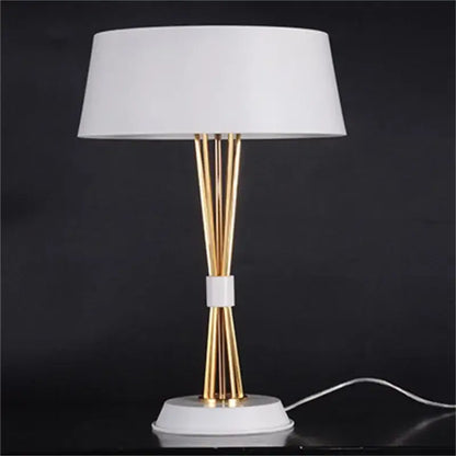 Modern gold luxury led table lamp bedroom marble base