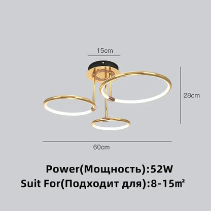Modern gold luxury ring pendant chandelier for dining room