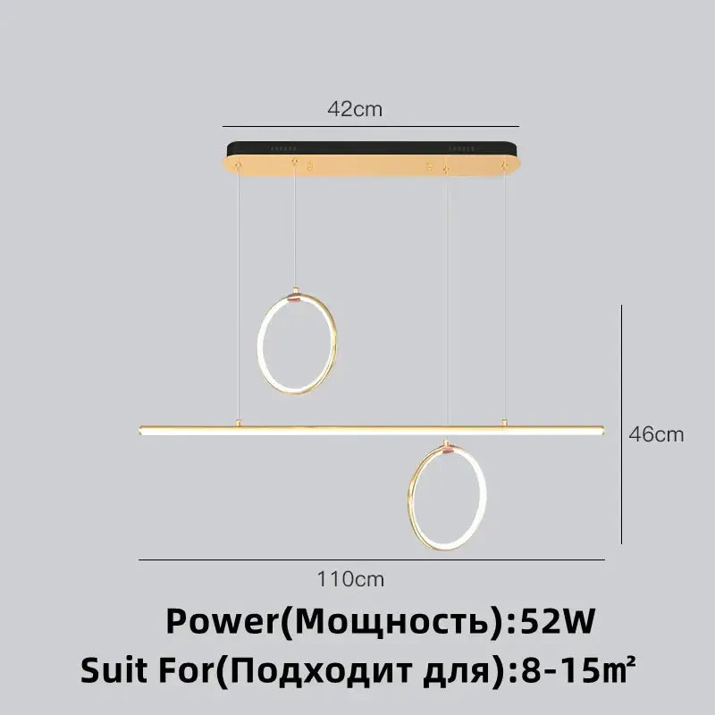 Modern gold luxury ring pendant chandelier for dining room