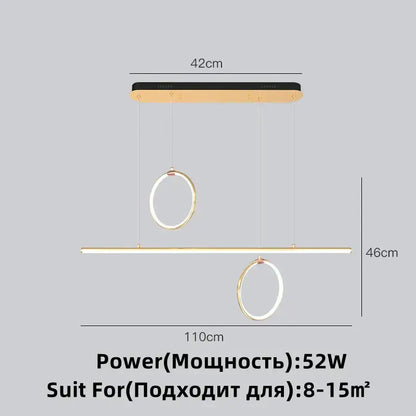 Modern gold luxury ring pendant chandelier for dining room