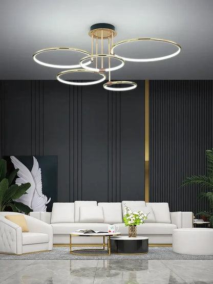 Modern gold luxury ring pendant chandelier for dining room
