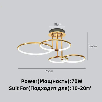Modern gold luxury ring pendant chandelier for dining room