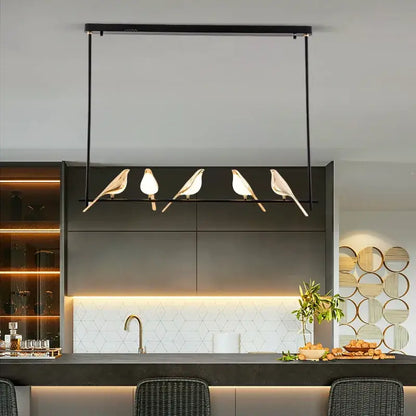 Modern gold magpie bird ceiling chandelier for living room