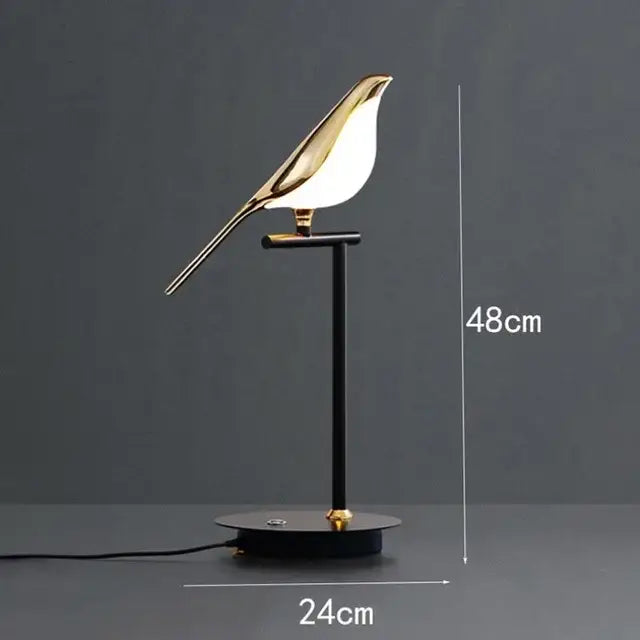 Modern gold magpie bird led chandelier dining room pendant light