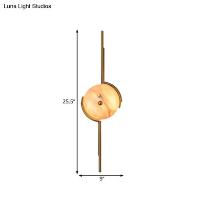 Modern gold marble led wall light – bedroom fixture