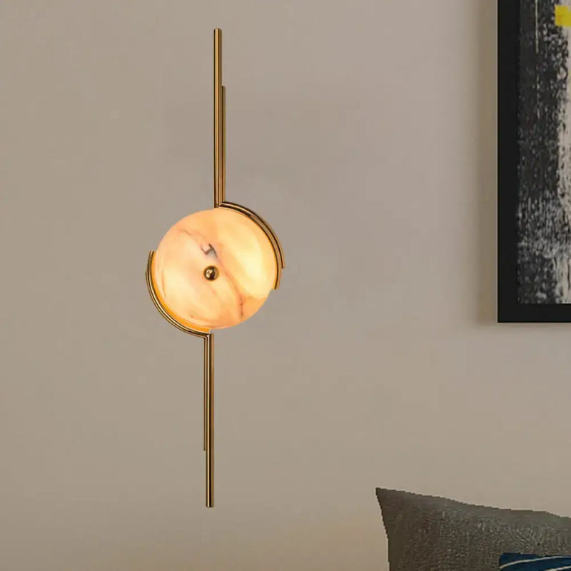 Modern gold marble led wall light – bedroom fixture