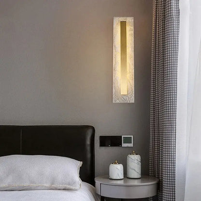Modern gold marble living room wall lamp with frosted glass