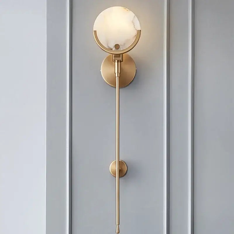 Modern gold marble wall lamp bedroom minimalist led light