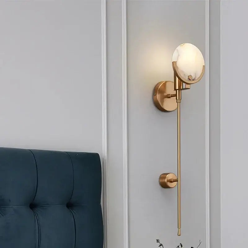 Modern gold marble wall lamp bedroom minimalist led light