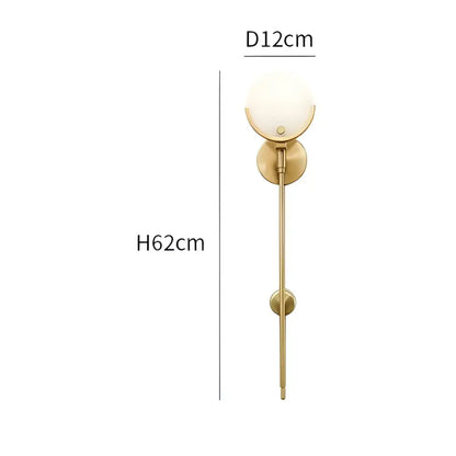 Modern gold marble wall lamp bedroom minimalist led light