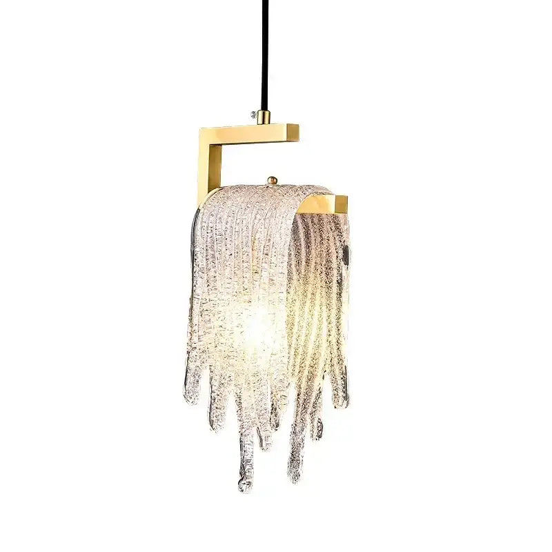 Modern gold melting ice crystal led pendant light bedroom decoration
