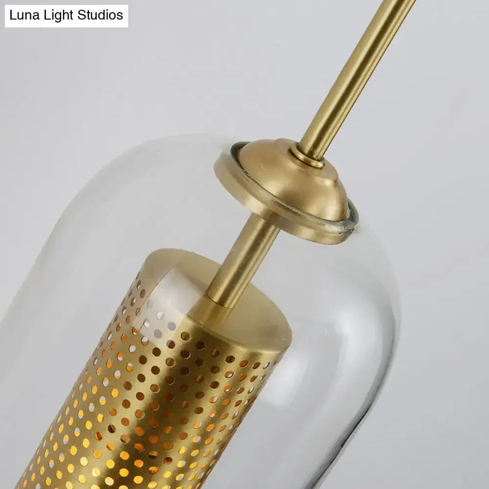 Modern gold mesh and clear glass sconce bedroom wall lamp