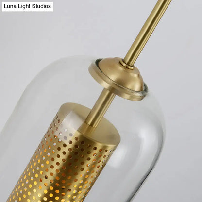 Modern gold mesh and clear glass sconce bedroom wall lamp