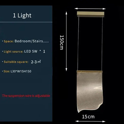 Modern gold mesh duplex building chandelier living room pendant light