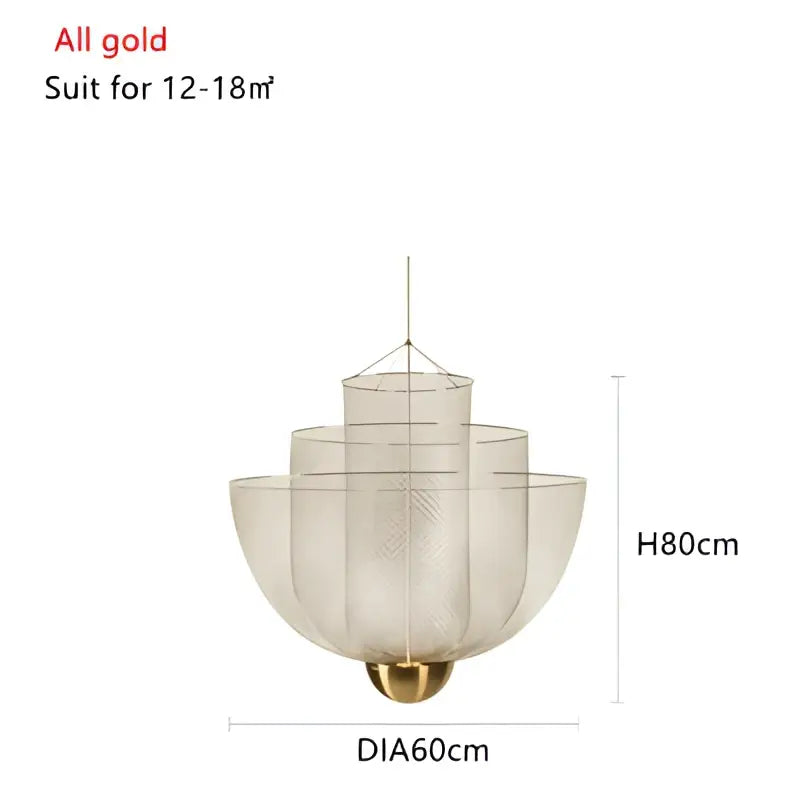 Modern gold mesh grid ceiling chandelier dining room led light