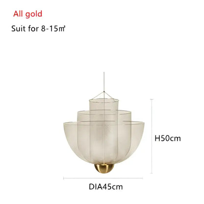 Modern gold mesh grid ceiling chandelier dining room led light