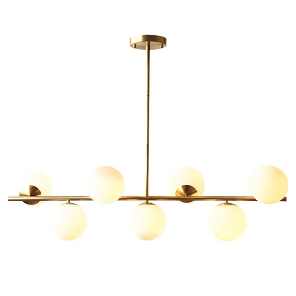 Modern gold metal 7 light modern gold island pendant dining room