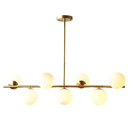 Modern gold metal 7 light modern gold island pendant dining room