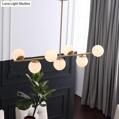 Modern gold metal 7 light modern gold island pendant dining room