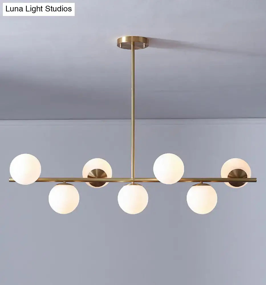 Modern gold metal 7 light modern gold island pendant dining room