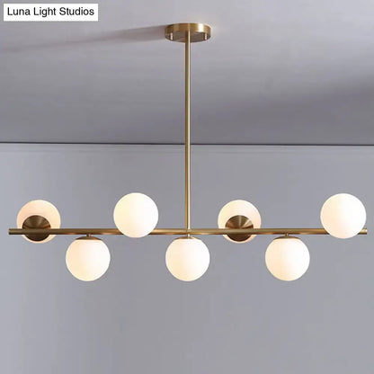Modern gold metal 7 light modern gold island pendant dining room