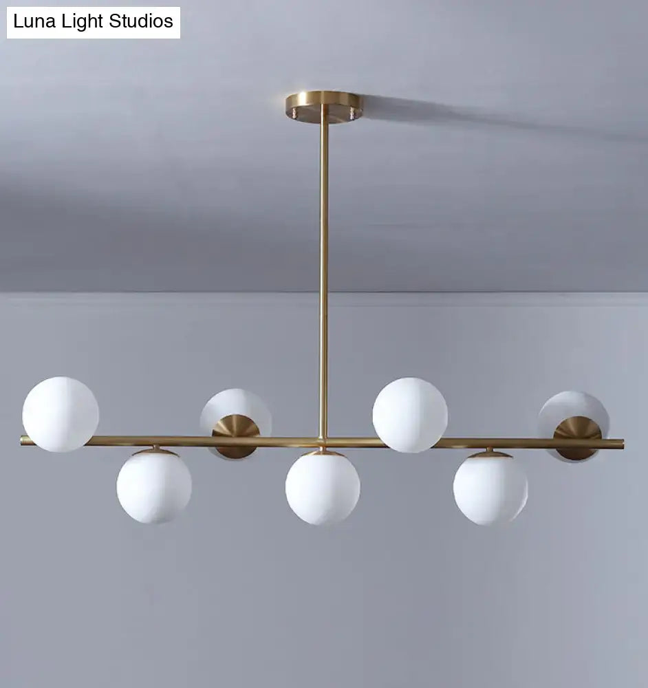 Modern gold metal 7 light modern gold island pendant dining room