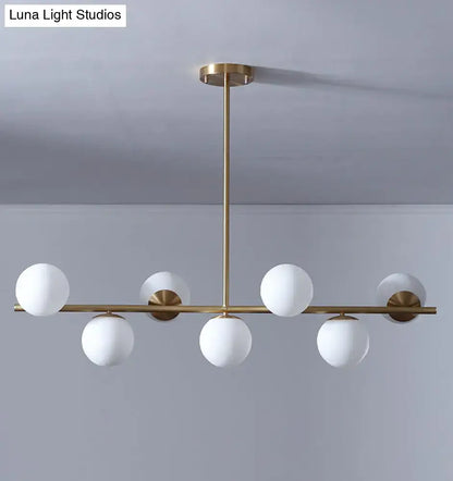 Modern gold metal 7 light modern gold island pendant dining room