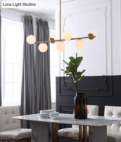 Modern gold metal 7 light modern gold island pendant dining room