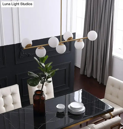 Modern gold metal 7 light modern gold island pendant dining room