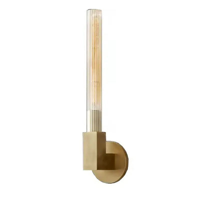 Modern gold metal and glass wall sconce light for bathroom
