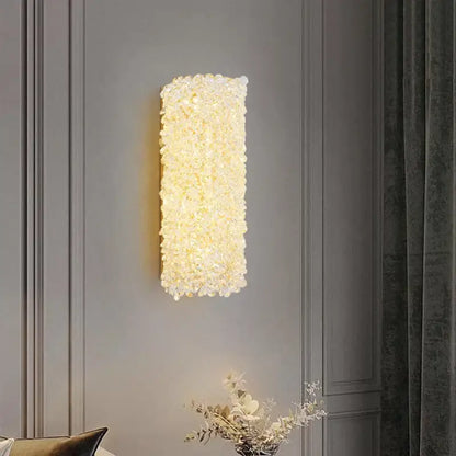 Modern gold metal crystal wall light bedroom sconce