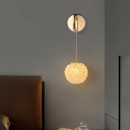 Modern gold metal crystal wall light bedroom sconce