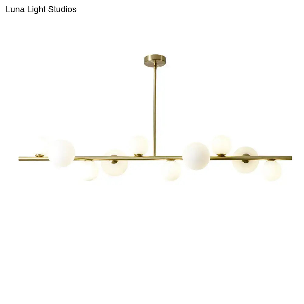 Modern gold metal glass globe chandelier for dining table