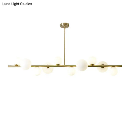 Modern gold metal glass globe chandelier for dining table