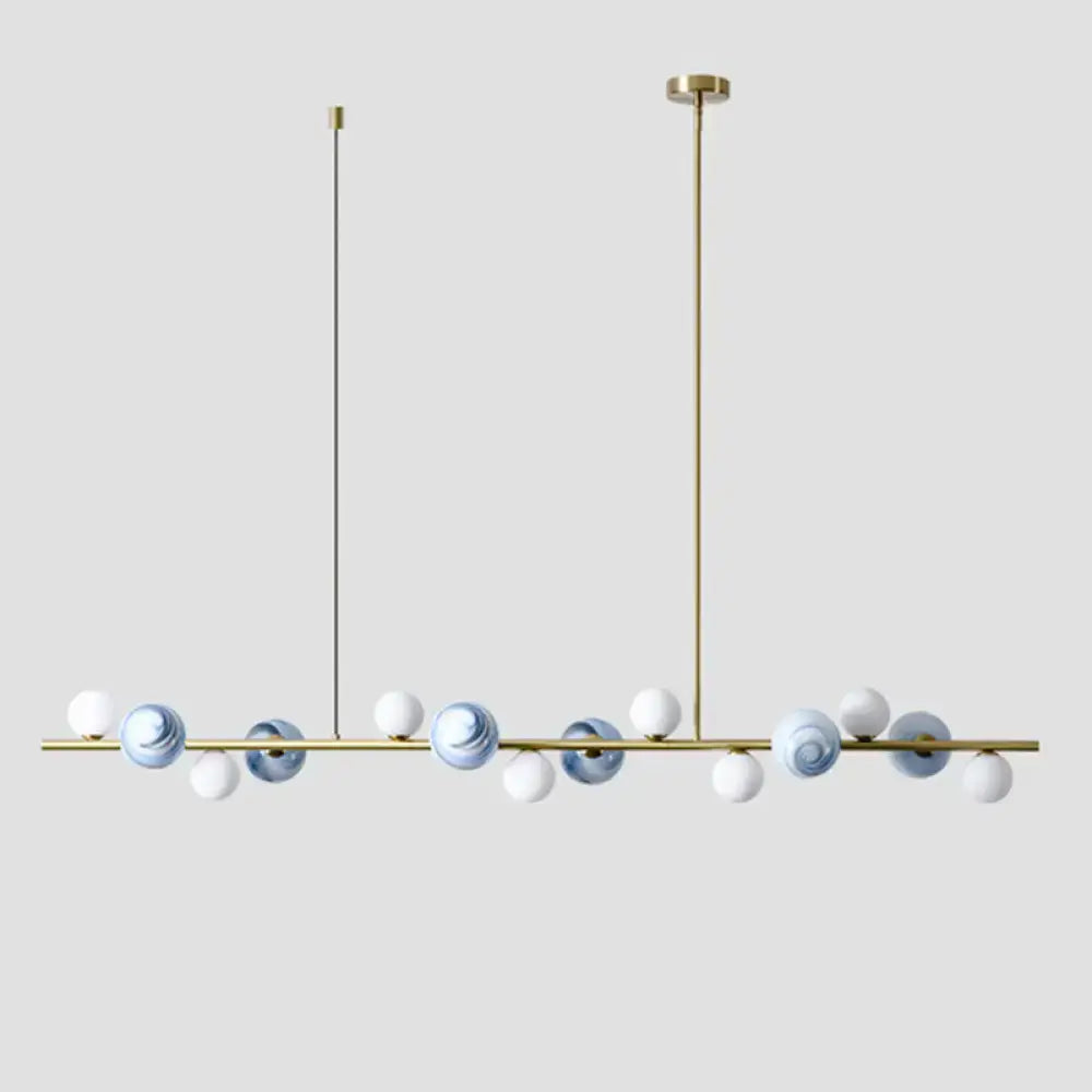 Modern gold metal glass globe chandelier for dining table
