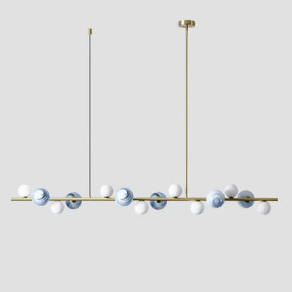 Modern gold metal glass globe chandelier for dining table