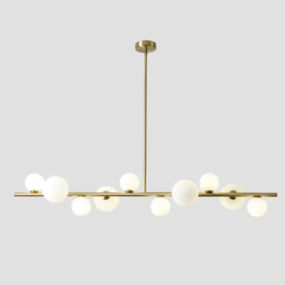 Modern gold metal glass globe chandelier for dining table