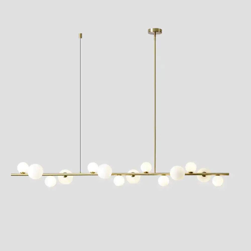 Modern gold metal glass globe chandelier for dining table