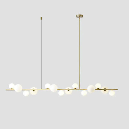 Modern gold metal glass globe chandelier for dining table