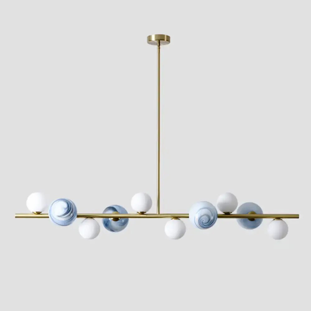 Modern gold metal glass globe chandelier for dining table