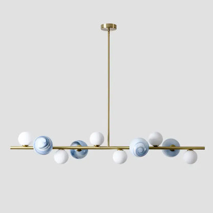 Modern gold metal glass globe chandelier for dining table