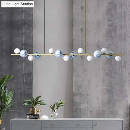 Modern gold metal glass globe chandelier for dining table