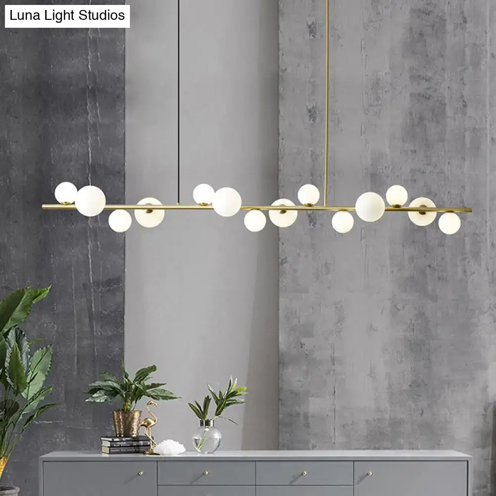 Modern gold metal glass globe chandelier for dining table