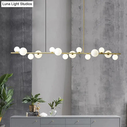 Modern gold metal glass globe chandelier for dining table