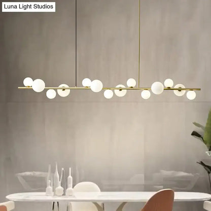 Modern gold metal glass globe chandelier for dining table